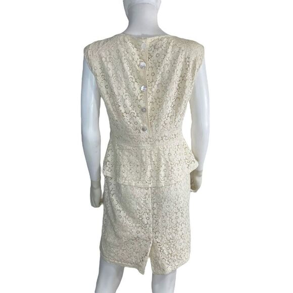 Spense Women’s Size 10 Party Dress Floral Cream Sleeveless Back Buttons - Picture 4 of 8